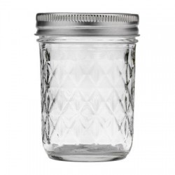 6 x Quilted 8oz Half Pint Ball Mason Canning Preserving Jam Honey Jar BPA Free