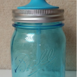 Blue Ball Jar with Soap Dispenser Lid - 450ml capacity