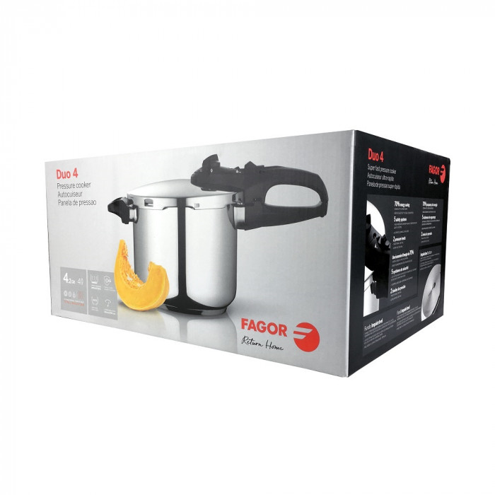 Fagor Duo 4 Stainless Steel Pressure Cooker 4l