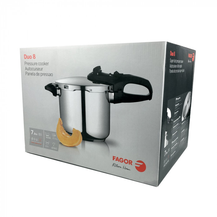 Fagor Duo 8 Stainless Steel Pressure Cooker 7.5l