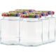 190ml Octagonal Rex Jars with Fruit Pattern Lids - Pack of 6