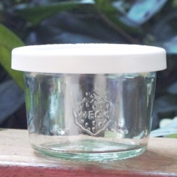 1 x 80ml Mini Tapered Jar with WHITE STORAGE LID