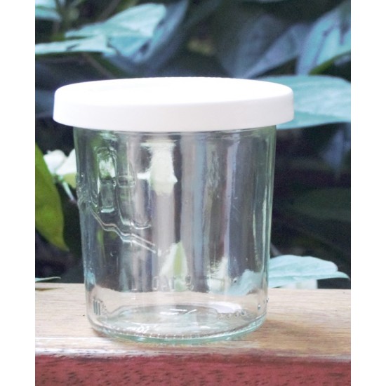 1 x 160ml Tapered Jar with WHITE STORAGE LID