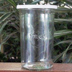 1,050ml (1 litre) Tapered Jar with WHITE STORAGE LID