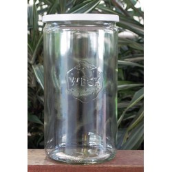 1 x 1.5 Litre Cylinder Jar with WHITE STORAGE LID