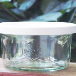 1 x 165ml Weck Tapered Jar with WHITE STORAGE LID