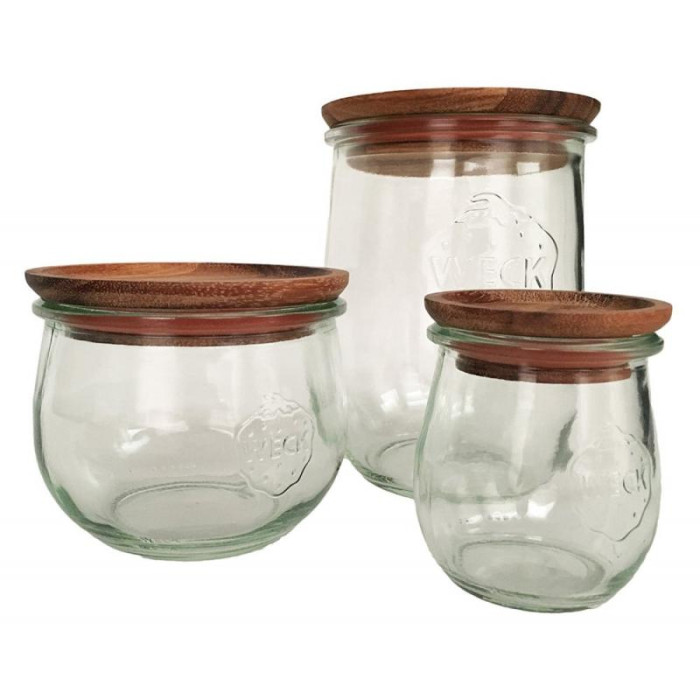 Large Wooden Lids with Seal to Suit Weck Jars Multi Pack 6