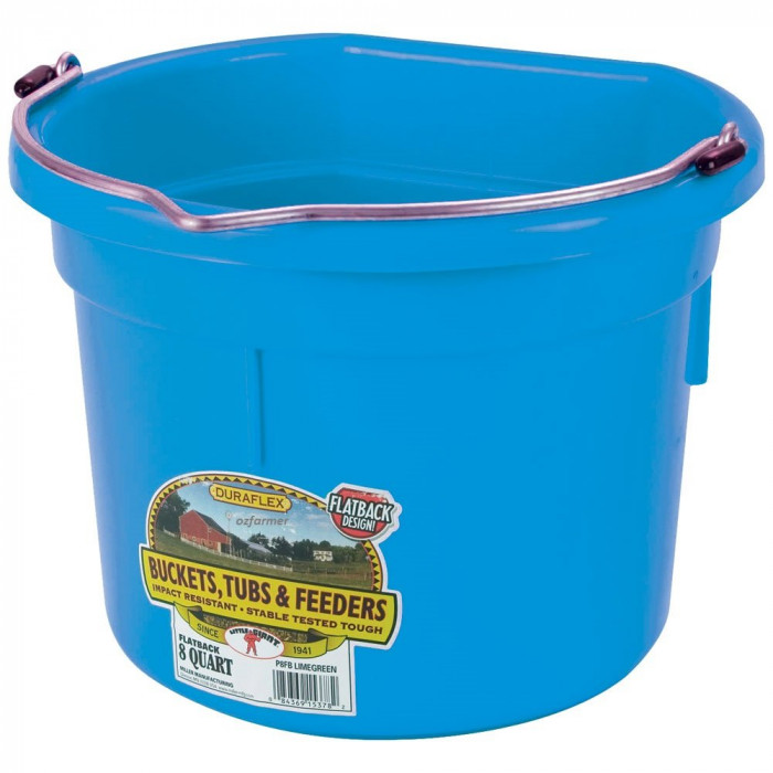 Plastic Bucket Flat Back 8L BLUE