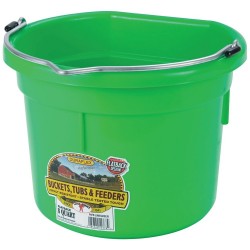 Bucket Plastic Flat Back 19L GREEN