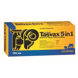 Tasvax 5 in 1 100ml for Sheep Goats and Cattle REFRIGERATED ITEM PICK UP ONLY