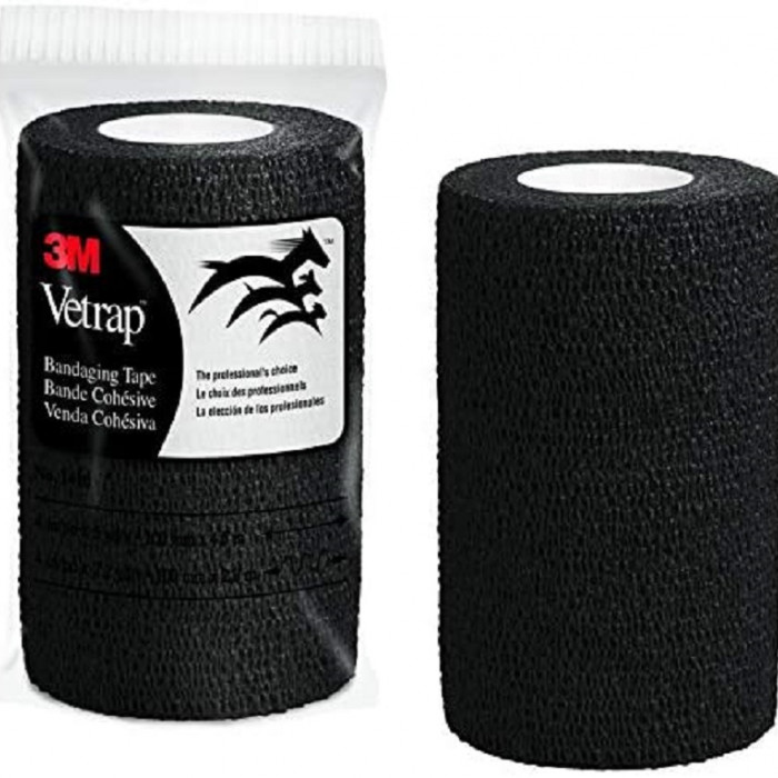 Vetrap Superior Cohesive Elastic Bandage 10cm wide 3M USA Made BLACK
