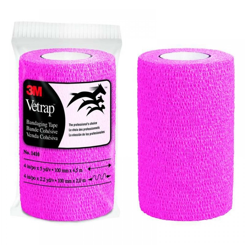 Pink Vet Wrap Self-Adherent Cohesive Bandages **10cm Wide x 4.5 Meters Long**