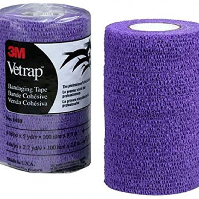 Vetrap Superior Cohesive Elastic Bandage 10cm wide 3M USA Made PURPLE