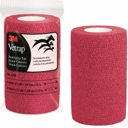 Vetrap Superior Cohesive Elastic Bandage 10cm wide 3M USA Made RED