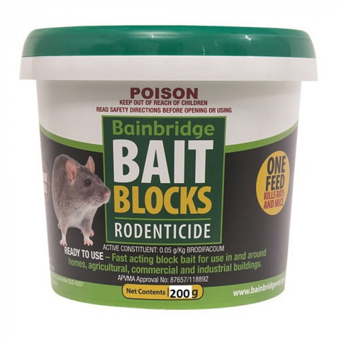 Rodent Bait Blocks Brodifacoum 200g