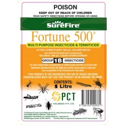 5 LITRE Surefire Fortune 500 EC Chlorpyrifos Termiticide Funnel Ant General Insecticide