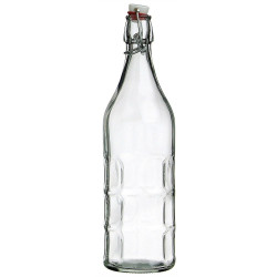  Bormioli Rocco 1 Litre Glass Swing Top Bottle Patterned Moresca