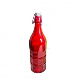 2 x Bormioli Rocco 1 Litre Archelitro Swing Top bottle RED