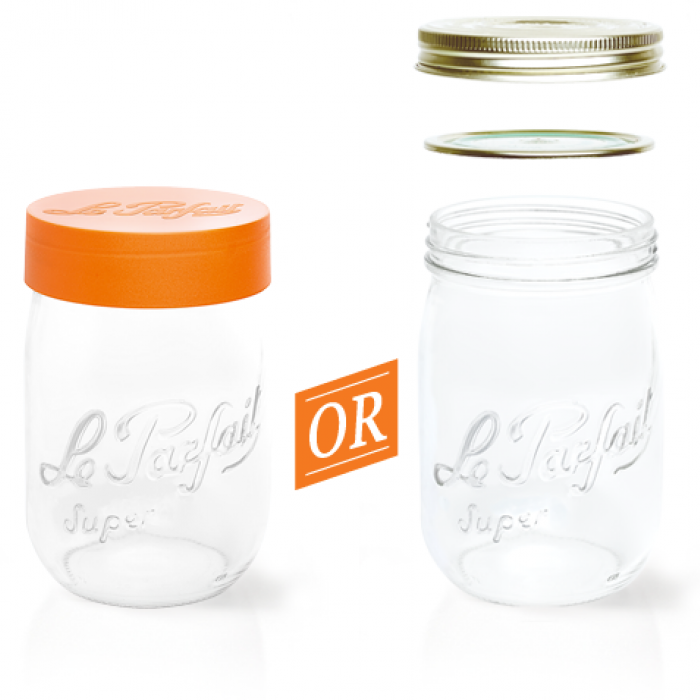 2000ml Le Parfait Storage Jar with Orange Screwtop Lid