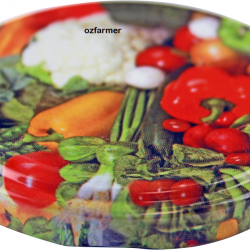 63mm TWIST TOP Lids with Vegetable Pattern High Heat