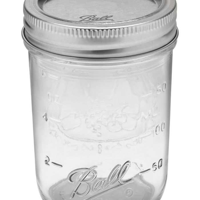 1 x Half Pint REGULAR Mouth Jar with Lid Ball Mason SINGLE