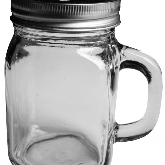 1 x Handle Jar 12oz / Beer / Moonshine Glass Drinking Jar 