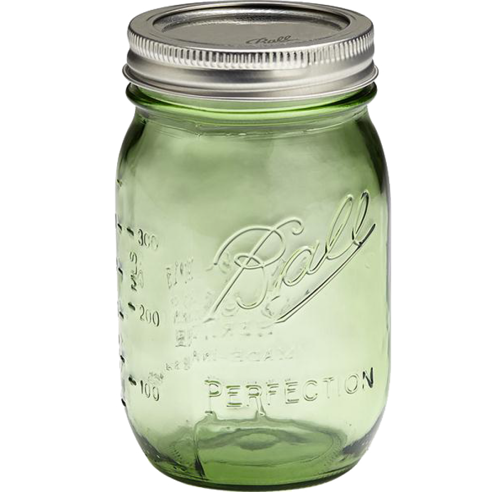 1 x US Pint 473ml Ball Mason Heritage Collection Green Jar