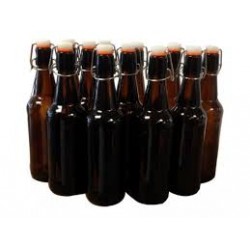 12 x 500ml Amber Flip Top Grolsch Style Beer Fermenting Bottle