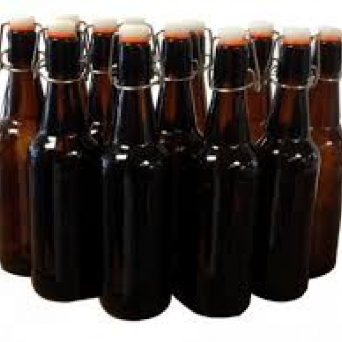 12 x 500ml Amber Flip Top Grolsch Style Beer Fermenting Bottle