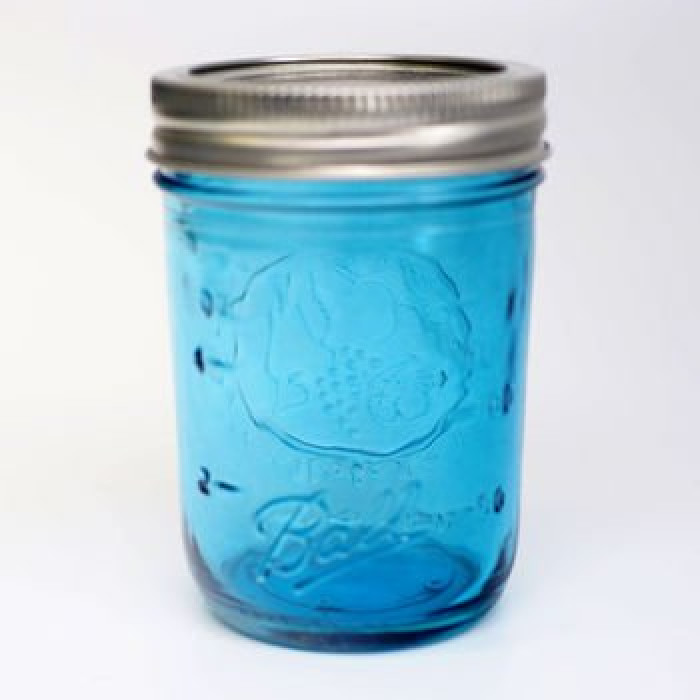 4 x Ball Mason Collection Elite BLUE Jars - Regular Mouth Half Pint / 8oz 
