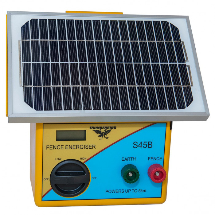 5km Solar Electric Fence Energiser with Battery