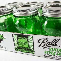 6 x Pint Green Heritage Collection REGULAR Mouth Jars Ball Mason 