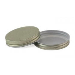 83mm SCREW TOP  CT Tin Lid with Food Safe Lining One Piece GOLD
