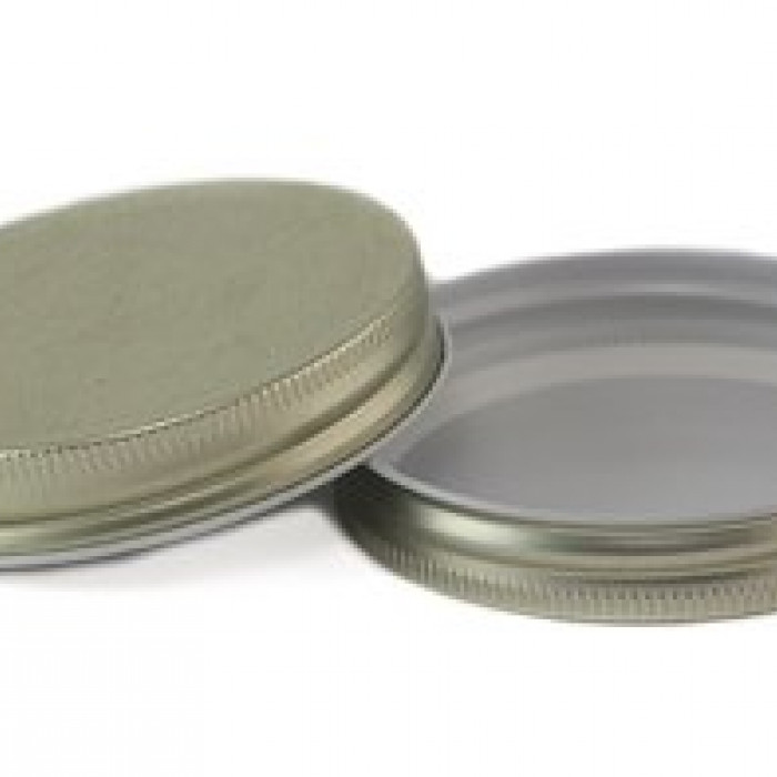 83mm SCREW TOP  CT Tin Lid with Food Safe Lining One Piece GOLD
