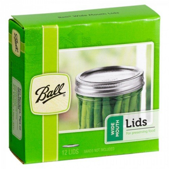 WIDE Mouth Lids (No Bands) BPA Free- Box of 12 LIMITED STOCK 