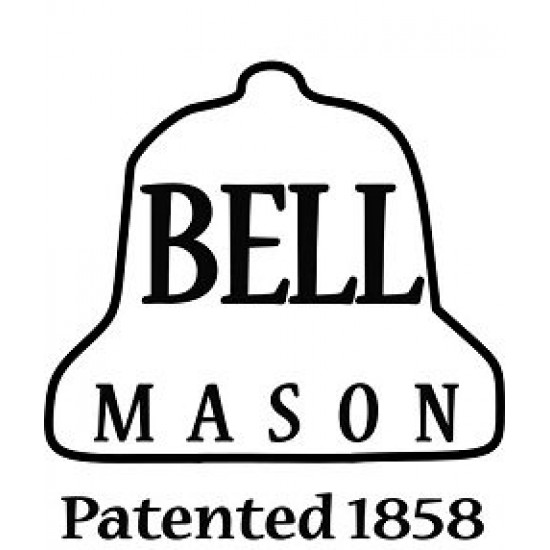12 x Bell USA Smooth Half Pint / 8oz Regular Mouth Jars  with BLACK lids