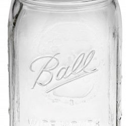 1 x Quart WIDE Mouth Glass Jar and BPA Free Lid Ball Mason - SINGLE 
